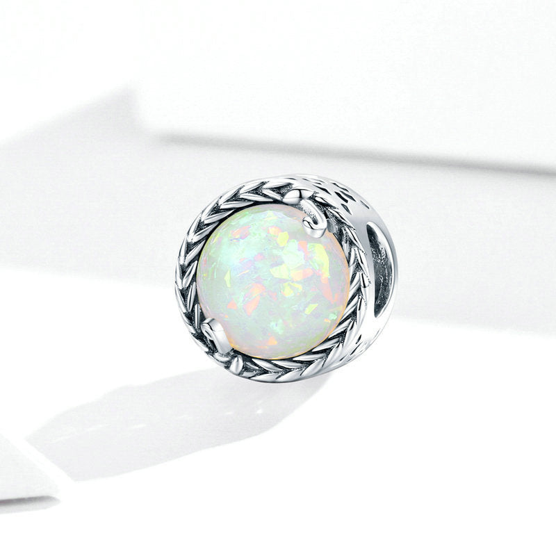 Silver Charm Colorful Simple Vine Opal Charm For Sale - sursenso Charm