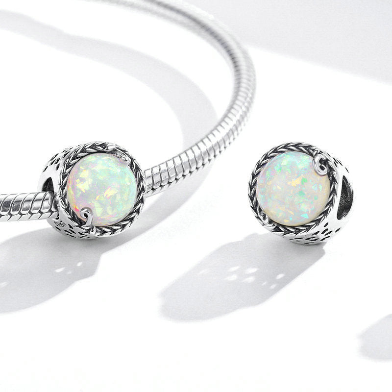 Silver Charm Colorful Simple Vine Opal Charm For Sale - sursenso Charm