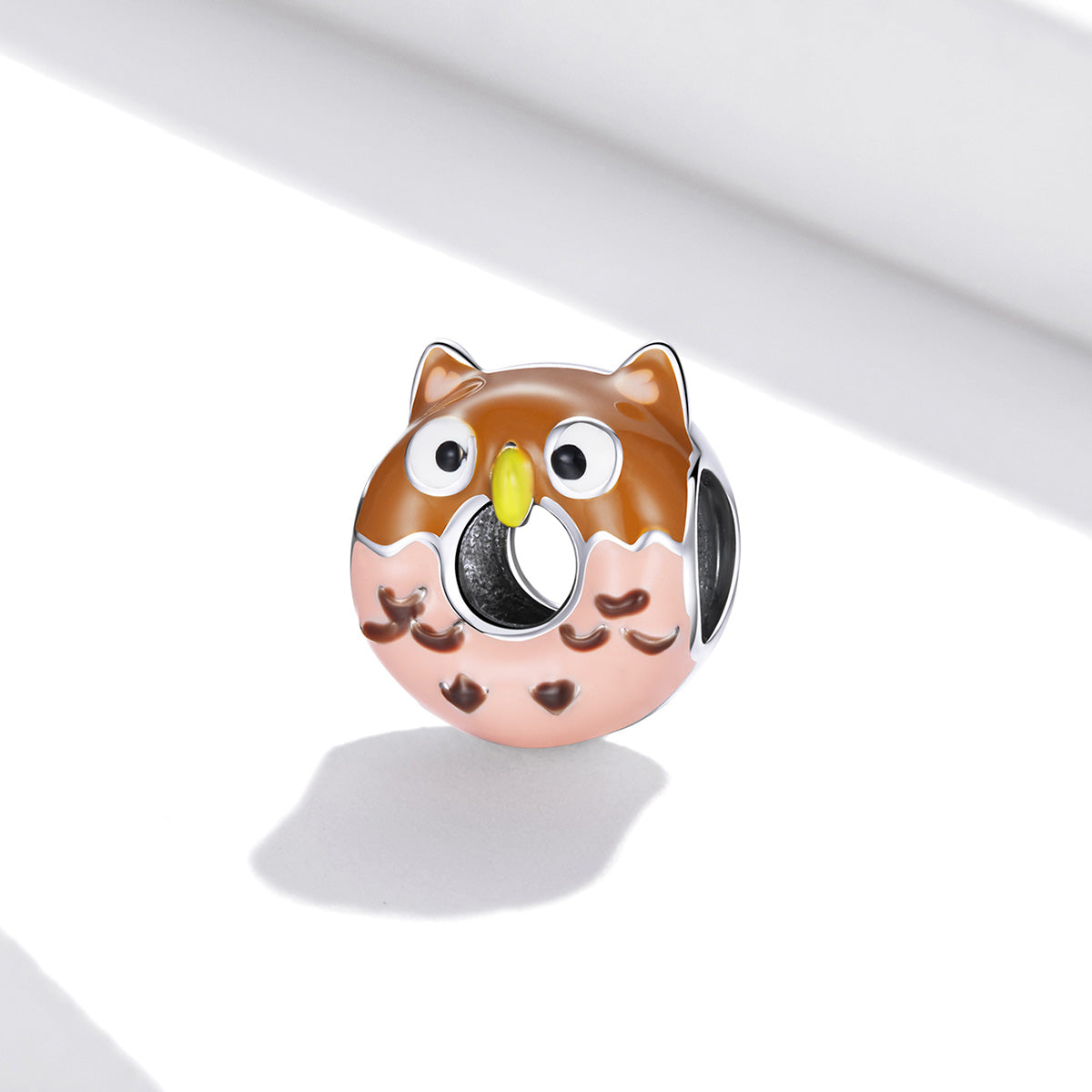 Silver Charm Fun Animal Owl Donuts Charm For Sale - sursenso Charm