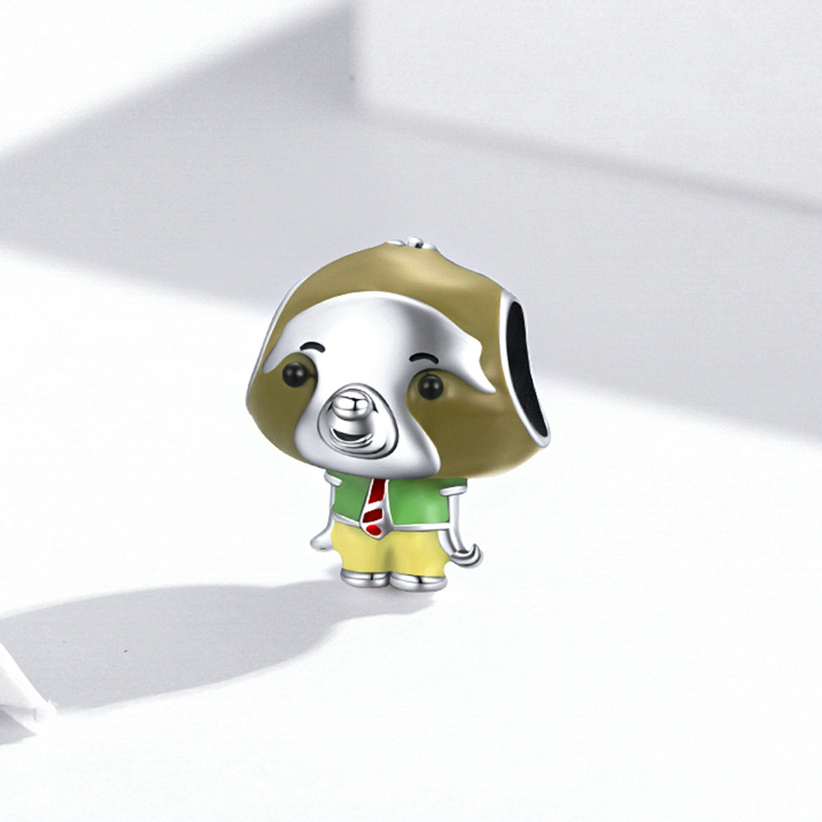 Silver Charm Green Mr Sloth Animal Enamel Charm For Sale - sursenso Charm