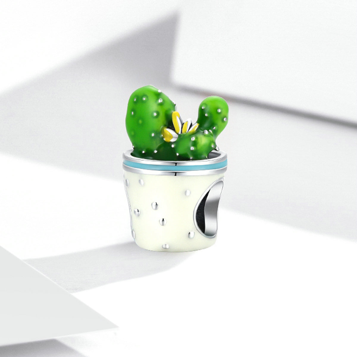 Silver Charm Cactus Flowerpot Plant Charm For Sale - sursenso Charm