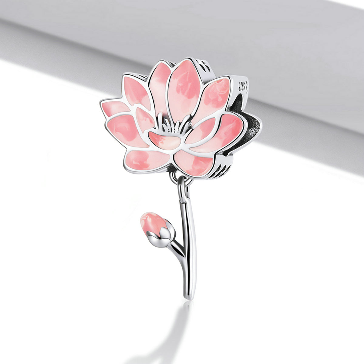 Silver Charm Elegant Fresh Lotus Flower Charm For Sale - sursenso Charm