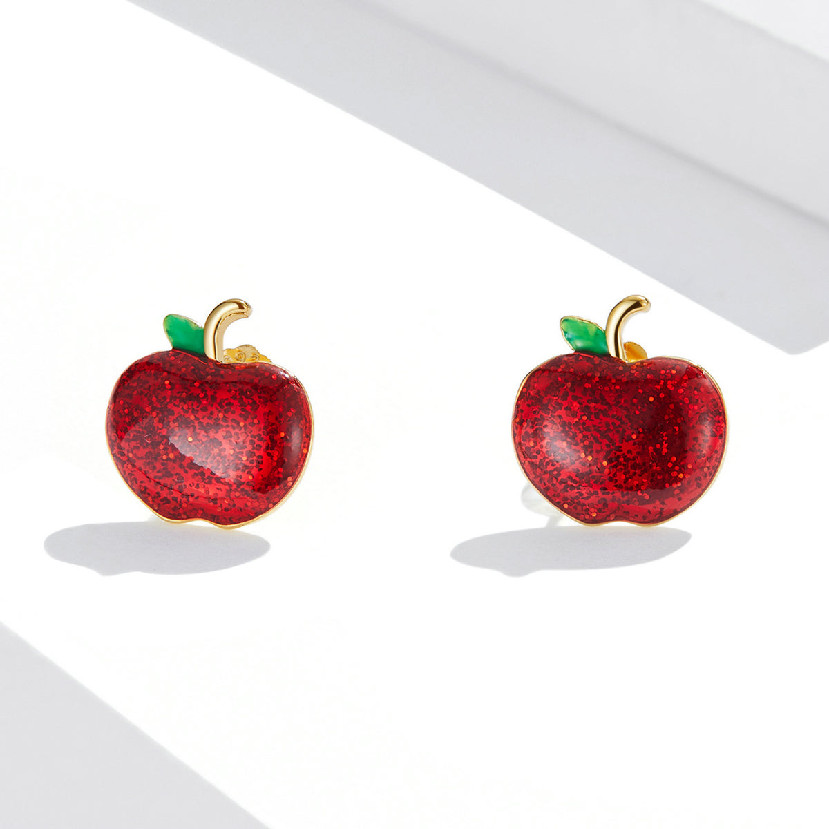Silver Earrings Christmas Apple Gold Plated Stud Earrings For Sale - sursenso Earring