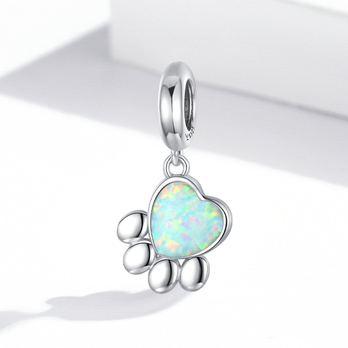 Silver Pendant Opal Cute Pet Paw Dangle Charm For Sale - sursenso Pendant