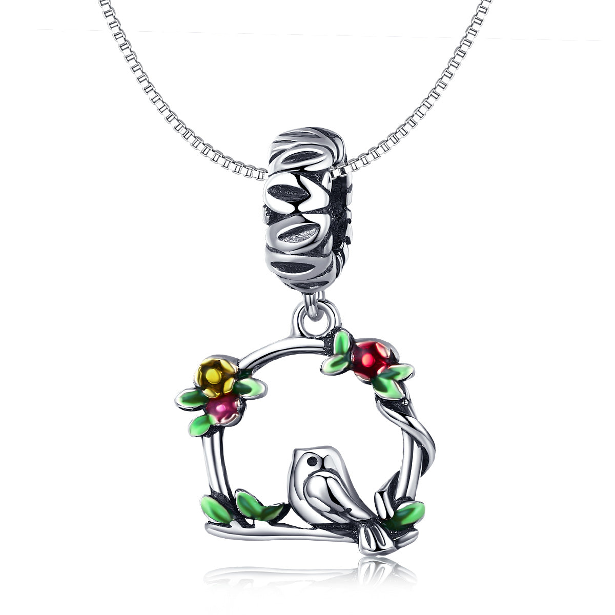 Silver Pendant Herald of Spring Bird Cage Dangle Charm For Sale - sursenso Pendant