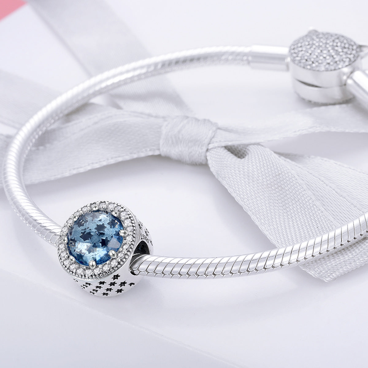 Silver Charm Blue Crystal Starry Sky CZ Charm For Sale - sursenso Charm