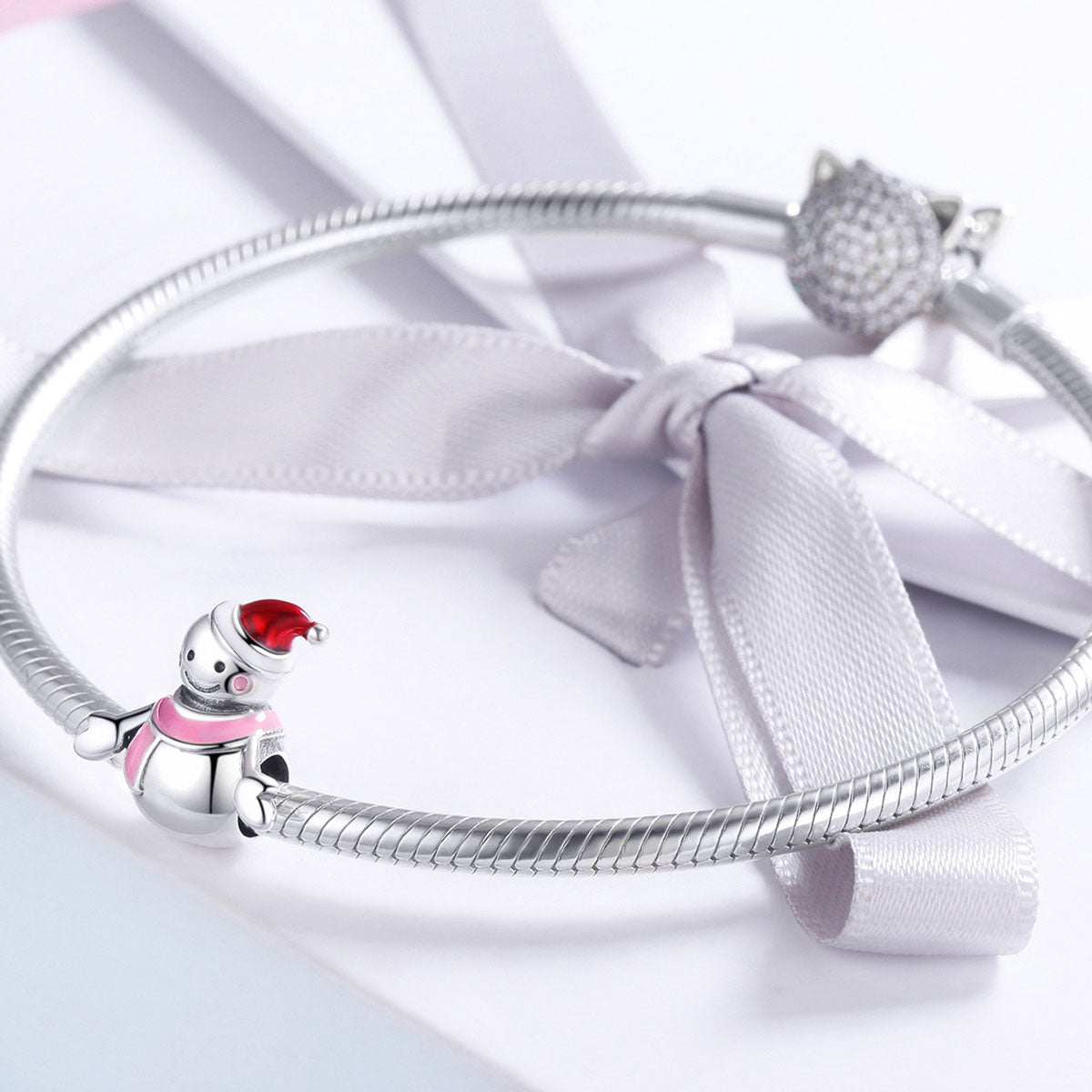 Silver Charm Christmas Snow Girl Charm For Sale - sursenso Charm