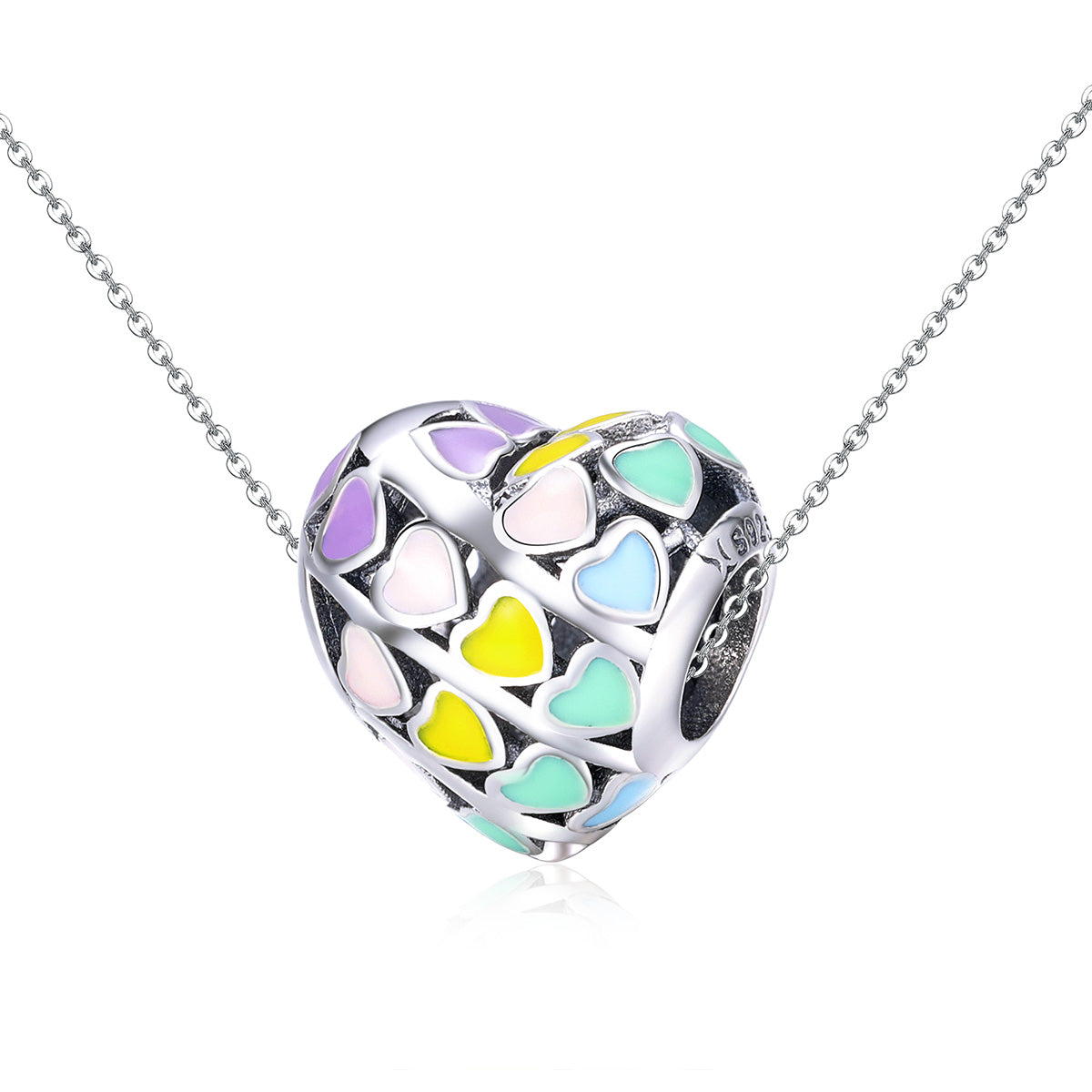 Silver Charm Colourful Heart Charm For Sale - sursenso Charm