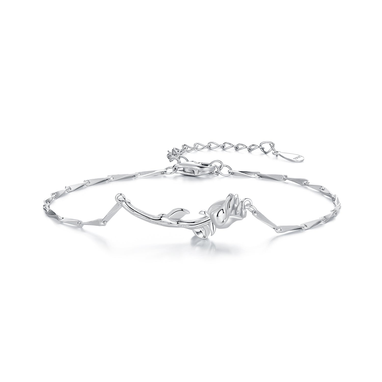 Silver Bracelet Crystal Rose Chain For Sale - sursenso Bracelet