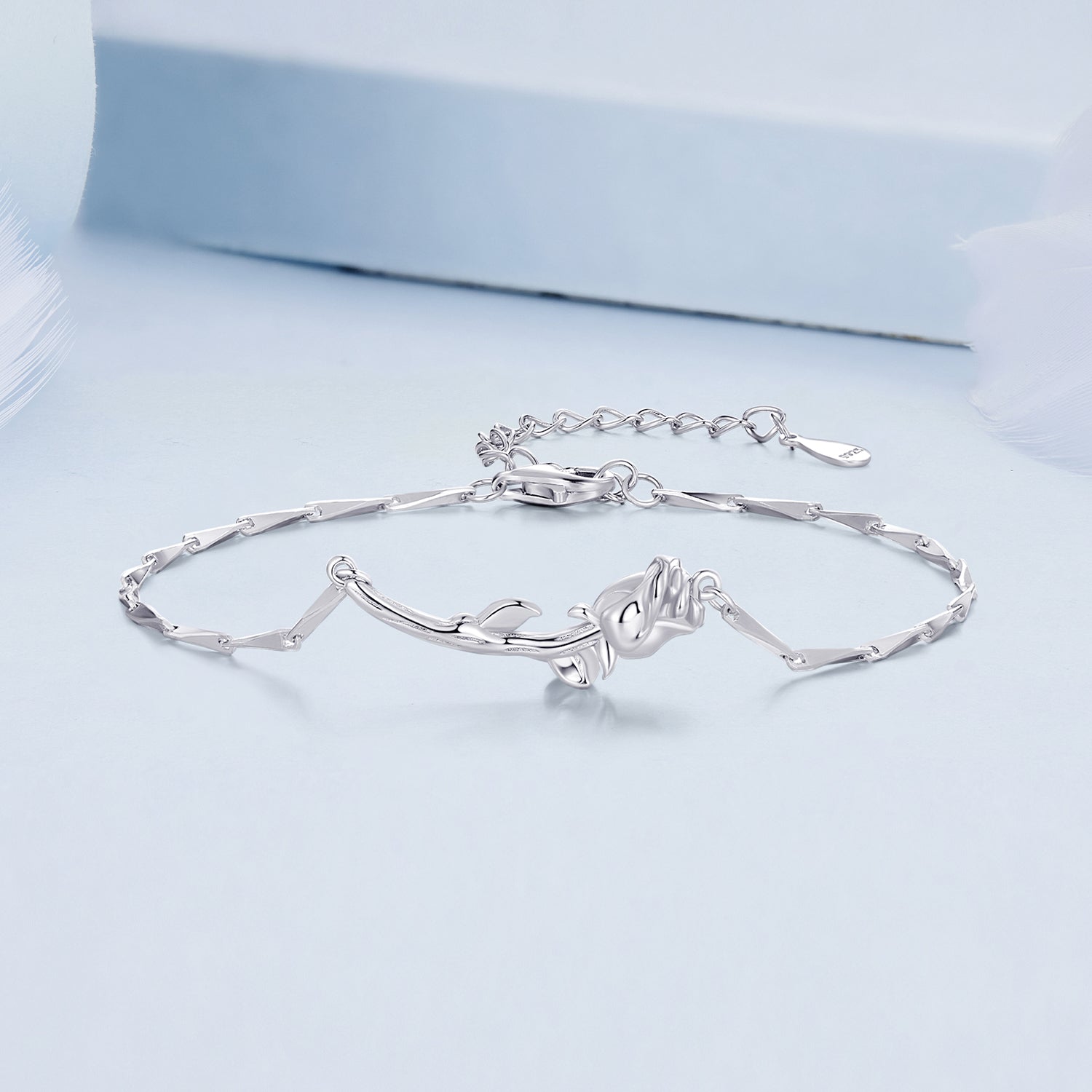 Silver Bracelet Crystal Rose Chain For Sale - sursenso Bracelet