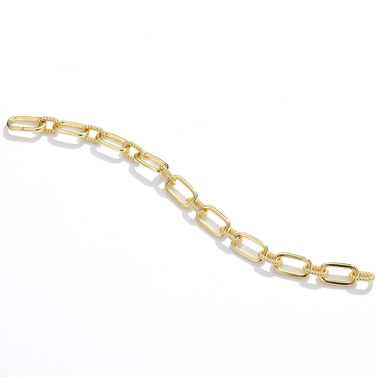 Silver Bracelet Gold Link Chain 19 cm For Sale - sursenso Bracelet