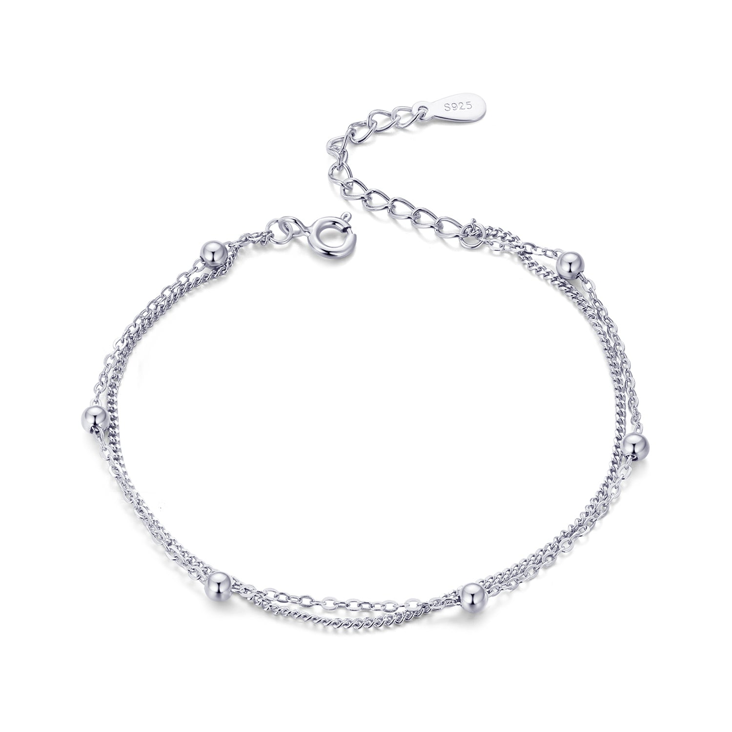 Silver Bracelet Leave Beads Chain Adjustable For Sale - sursenso Bracelet