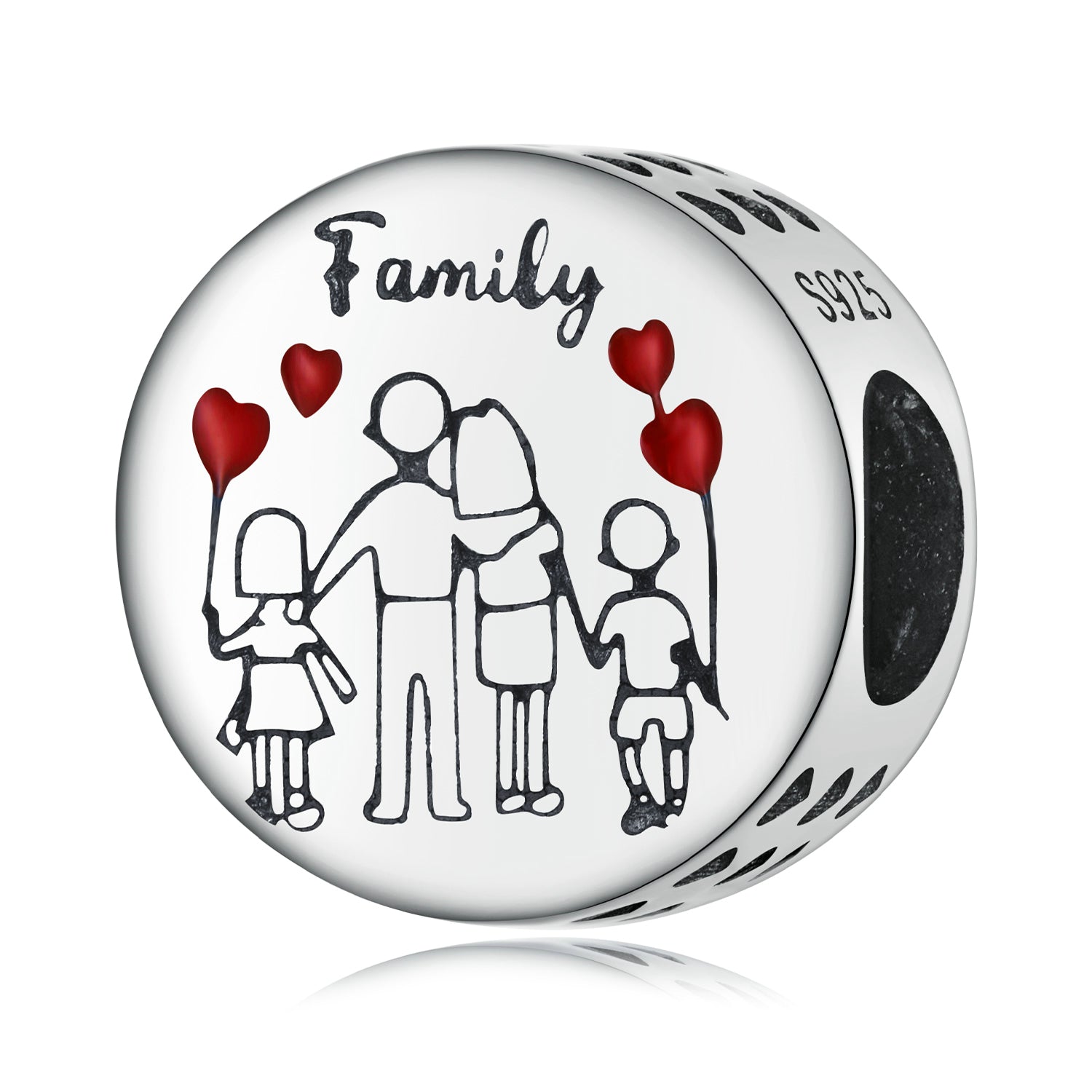 Silver Charm A family of Four Love Balloon Charm For Sale - sursenso Charm