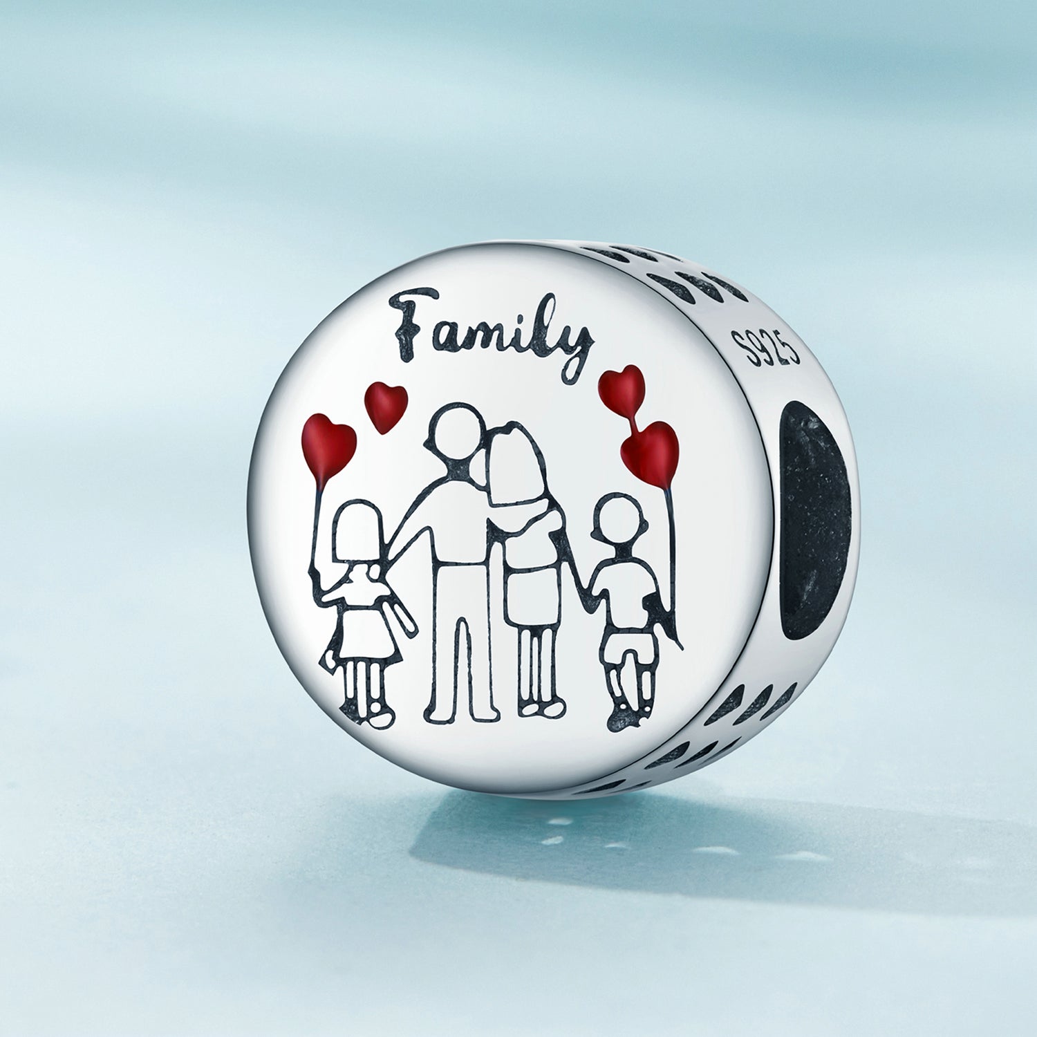 Silver Charm A family of Four Love Balloon Charm For Sale - sursenso Charm