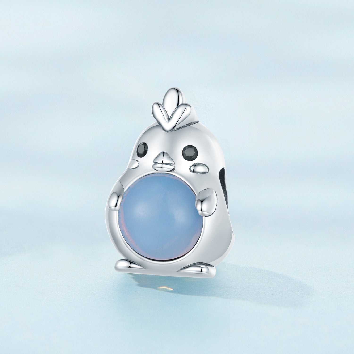 Silver Charm Blue Belly Chick CZ Charm For Sale - sursenso Charm