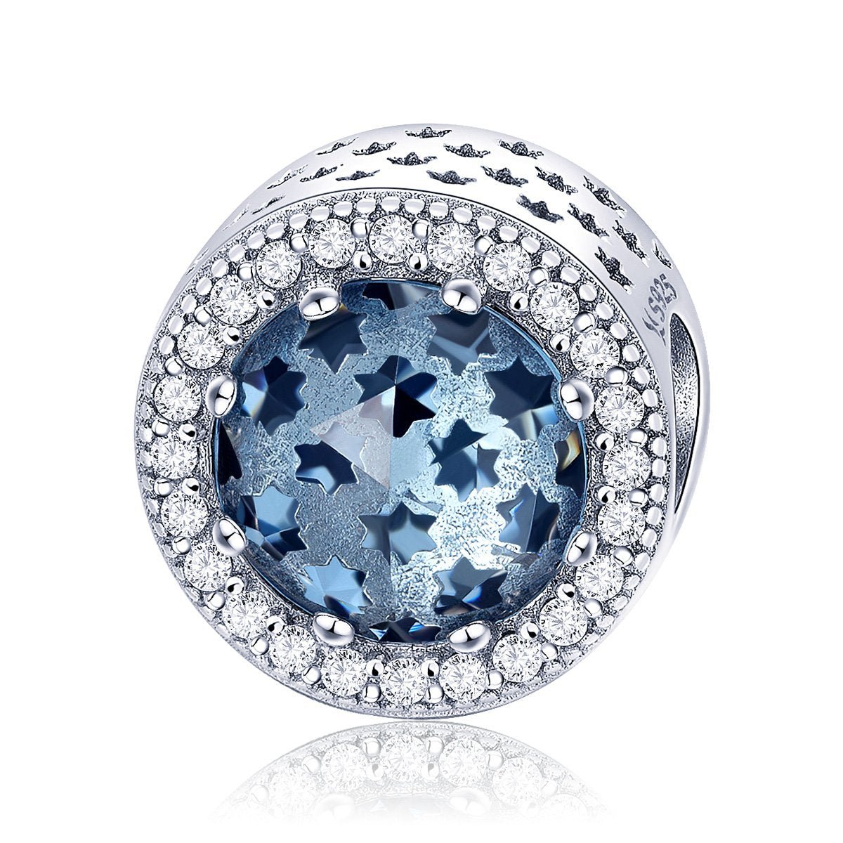Silver Charm Blue Crystal Starry Sky CZ Charm For Sale - sursenso Charm