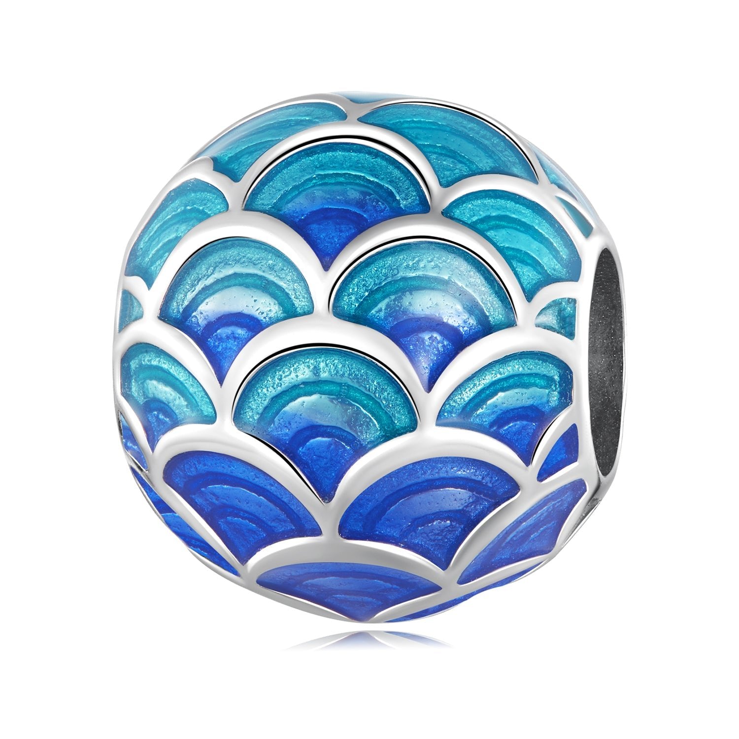 Silver Charm Blue Dragon Scale Charm For Sale - sursenso Charm