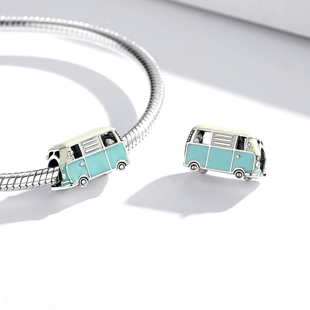 Silver Charm Cartoon Mini Bus Charm For Sale - sursenso Charm