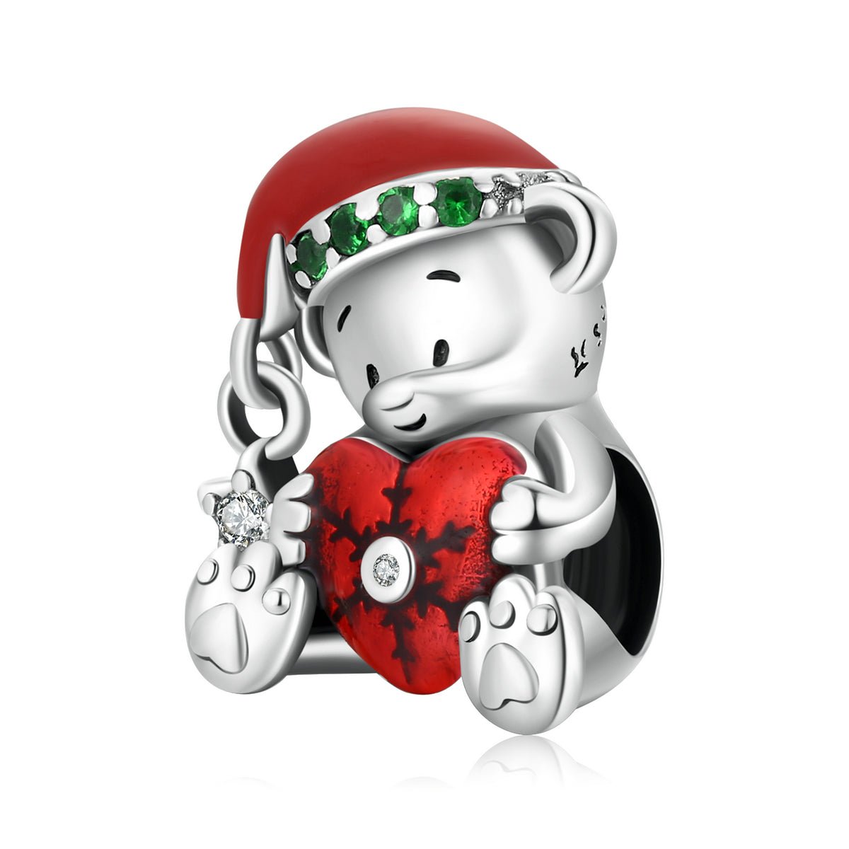 Silver Charm Christmas Teddy Bear Charm For Sale - sursenso Charm