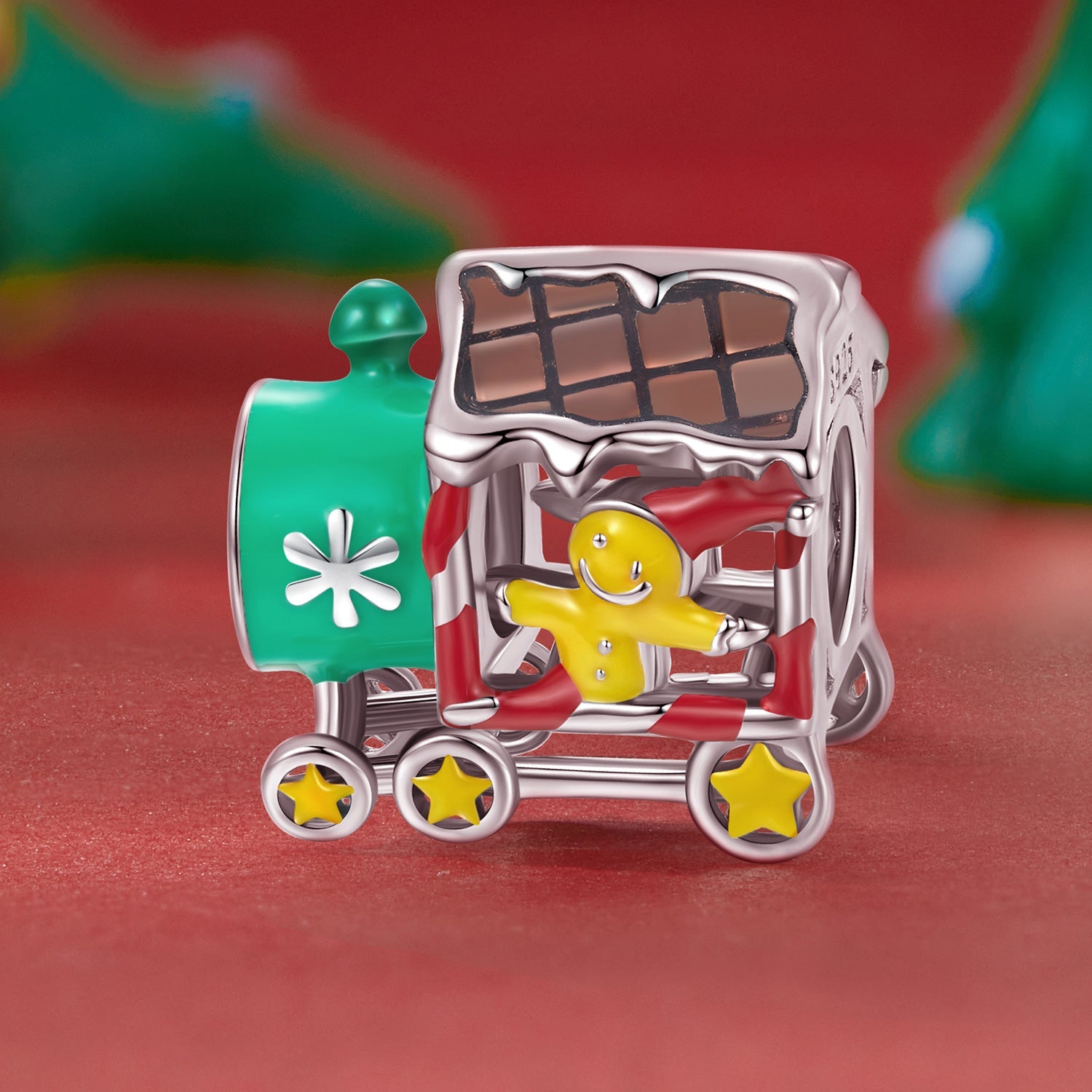 Silver Charm Christmas Train Charm For Sale - sursenso Charm