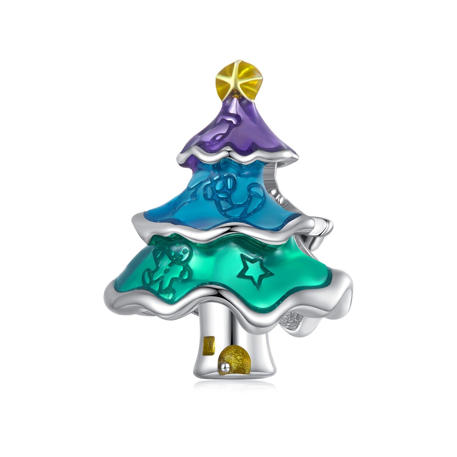 Silver Charm Colorful Christmas Tree Charm For Sale - sursenso Charm