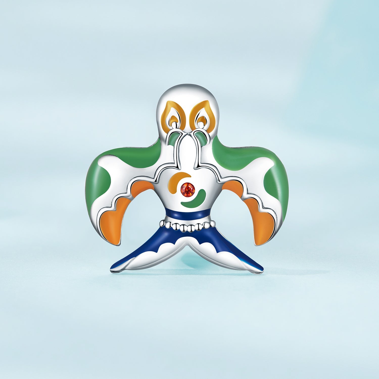 Silver Charm Colorful Swallow Bird Kite CZ Charm For Sale - sursenso Charm