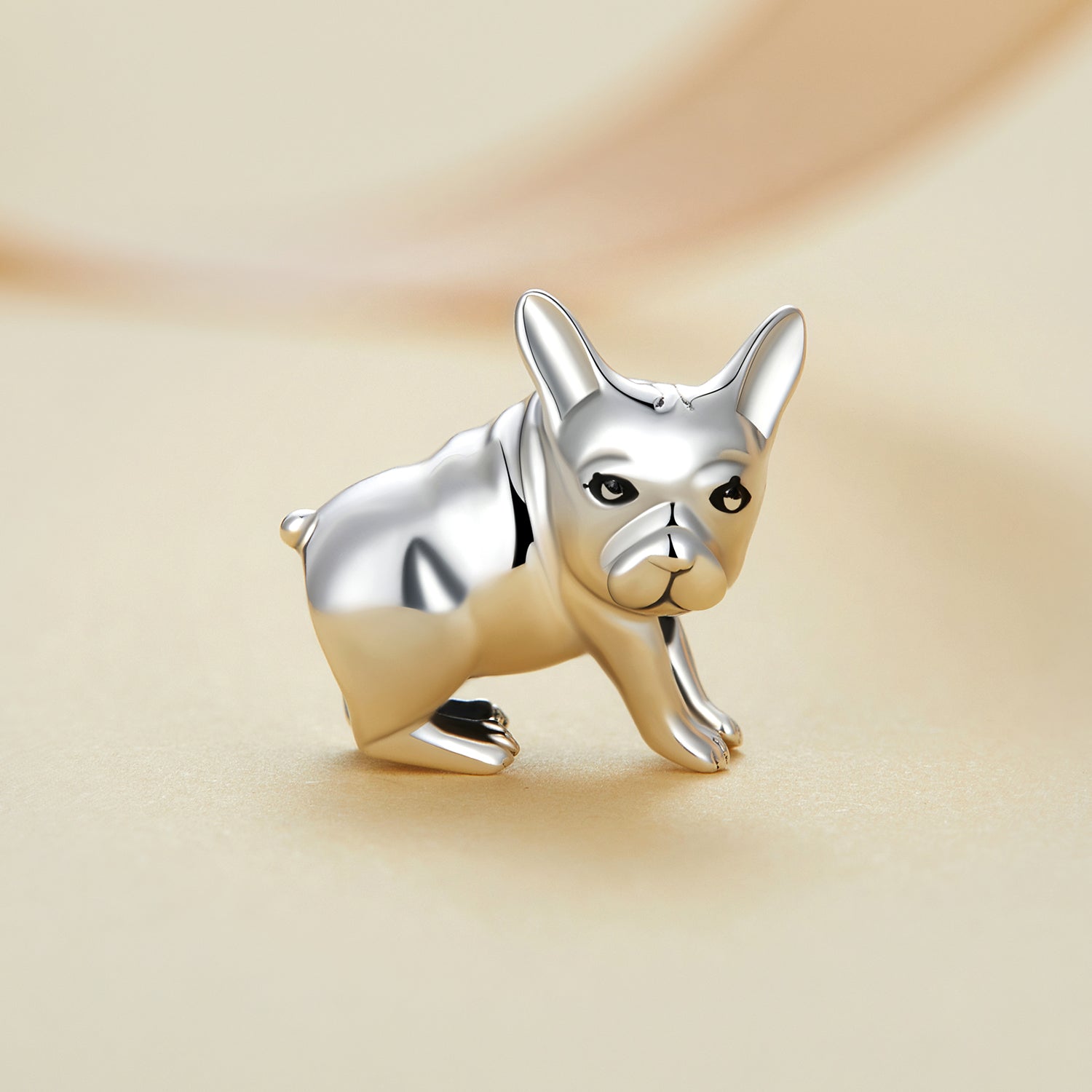 Silver Charm Cute Bulldog Turns Charm For Sale - sursenso Charm