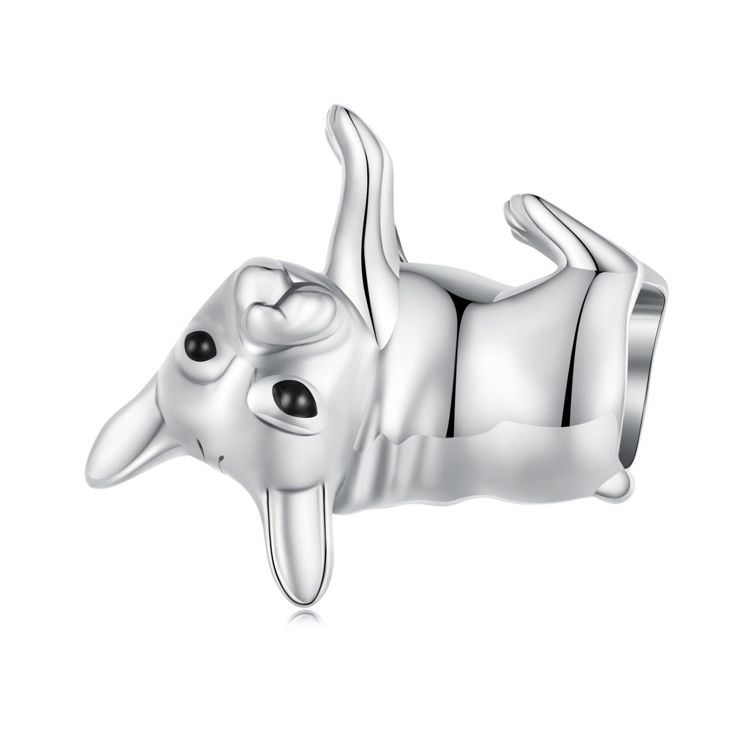 Silver Charm Cute Bulldog Turns Charm For Sale - sursenso Charm