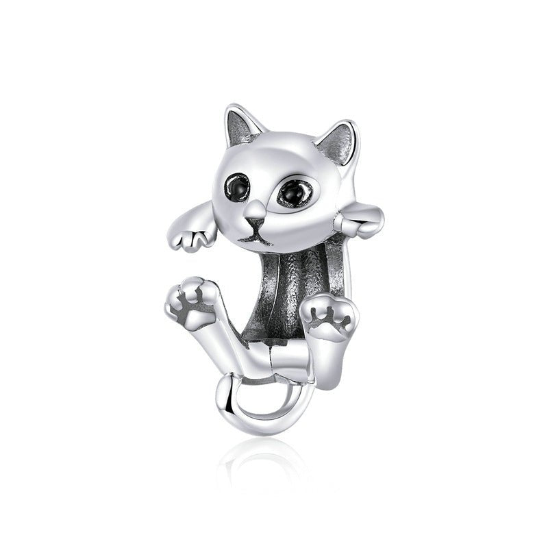 Silver Charm Cute Cat Kitty Animal Charm For Sale - sursenso Charm