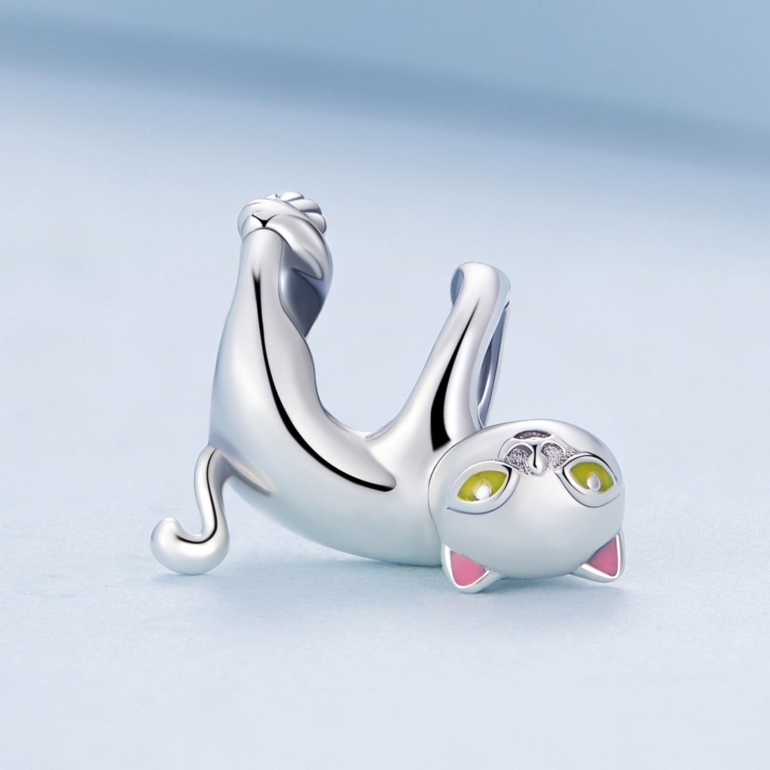 Silver Charm Cute Hanging Cat Charm For Sale - sursenso Charm