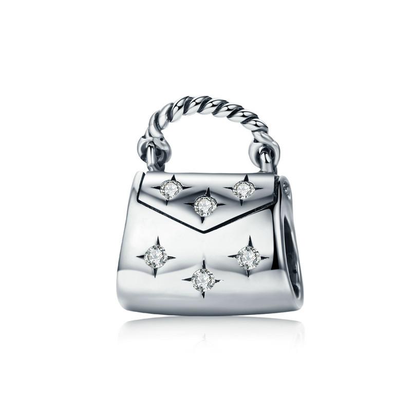 Silver Charm Dazzling Clear Women Handbag CZ Charm For Sale - sursenso Charm