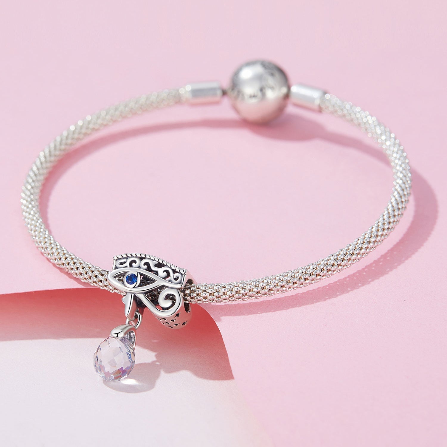 Silver Charm Demon Eyes Purple Tears CZ Charm For Sale - sursenso Charm