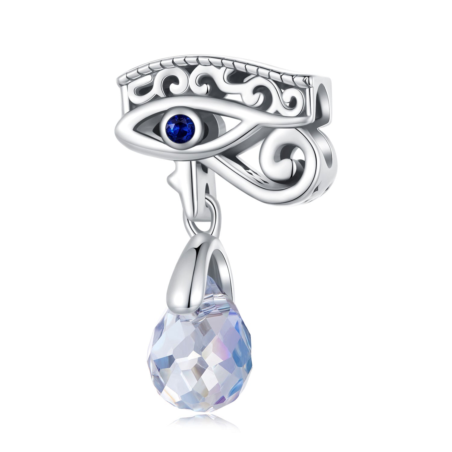 Silver Charm Demon Eyes Purple Tears CZ Charm For Sale - sursenso Charm