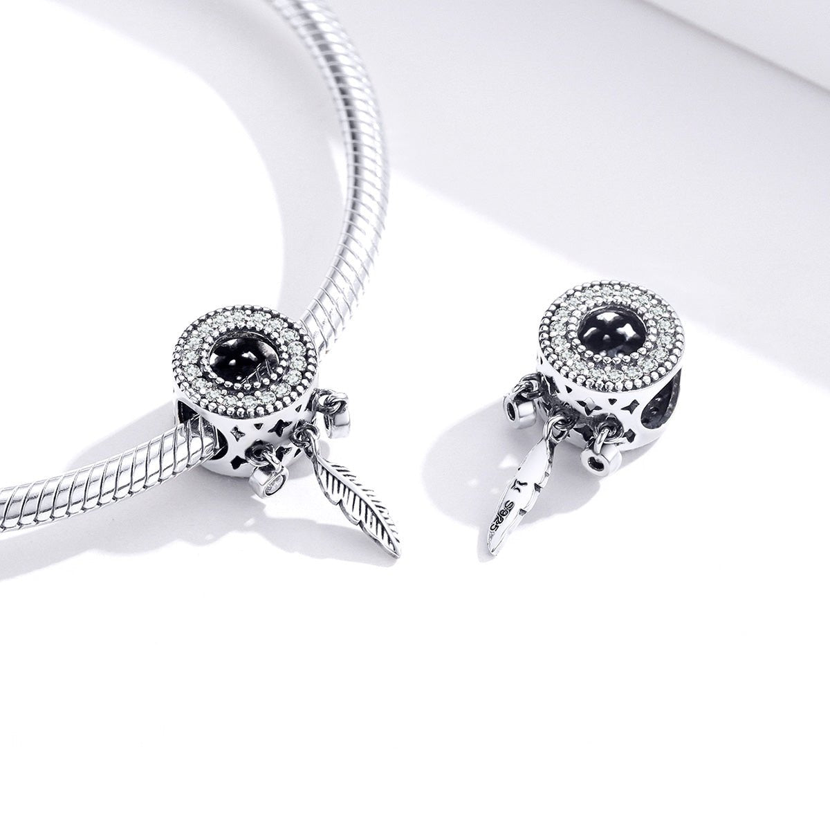 Silver Charm Dream Catcher CZ Charm For Sale - sursenso Charm