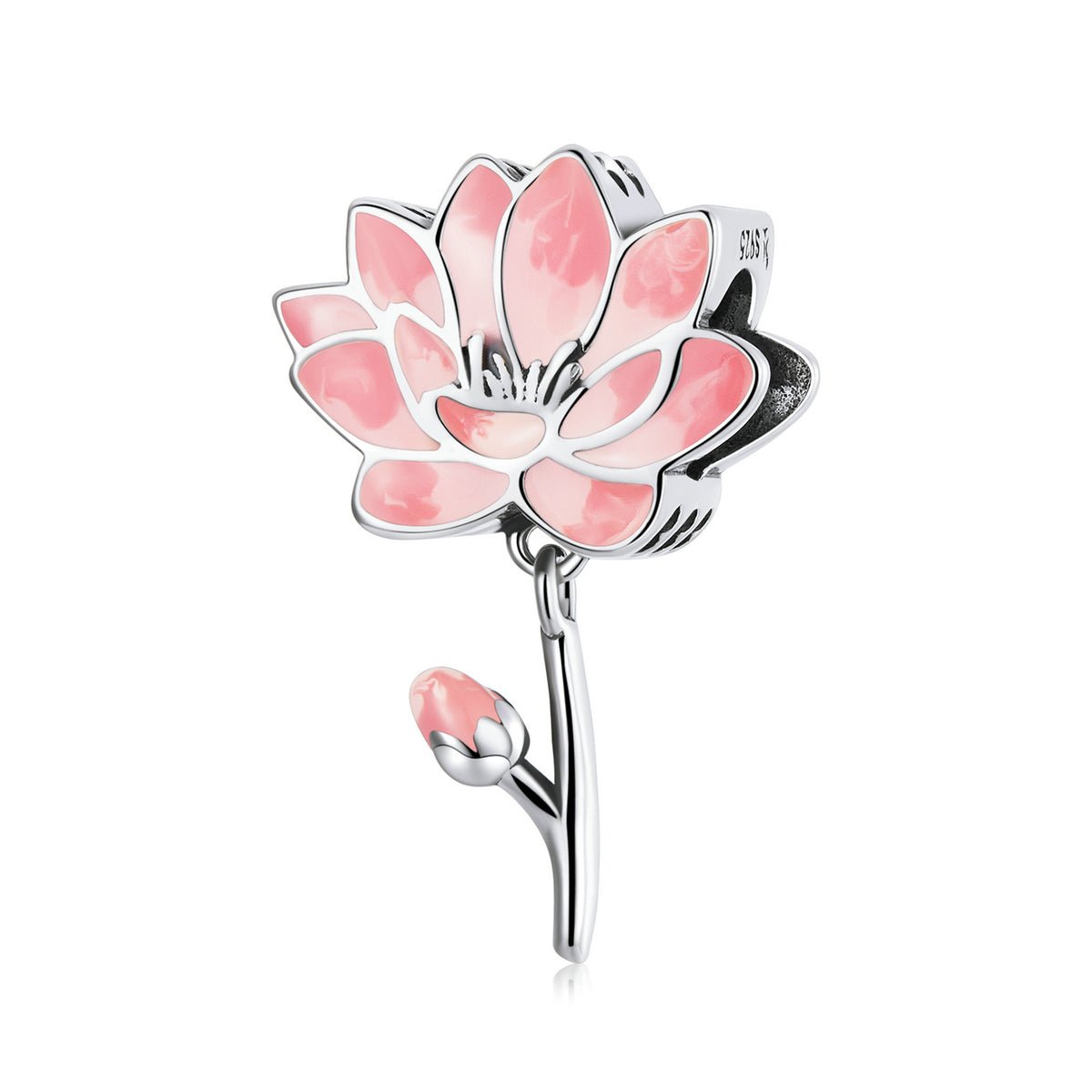 Silver Charm Elegant Fresh Lotus Flower Charm For Sale - sursenso Charm
