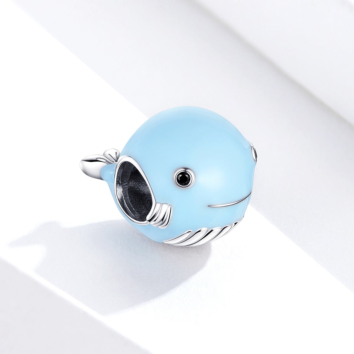 Silver Charm Enamel Baby Blue Whale Charm For Sale - sursenso Charm