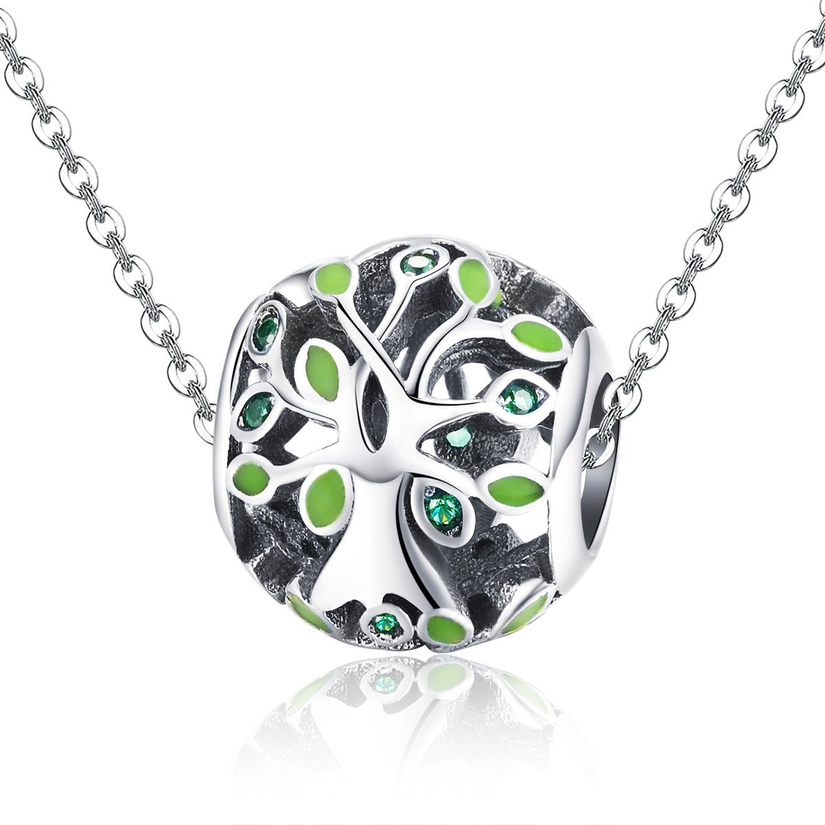 Silver Charm Family Tree of Life CZ Charm For Sale - sursenso Charm