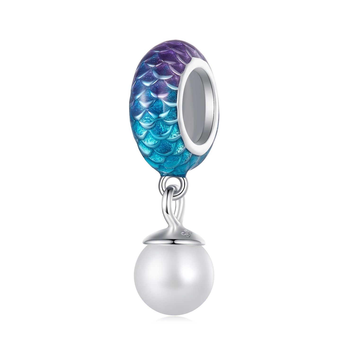 Silver Charm Fish Scale Shell Pearl Charm For Sale - sursenso Charm