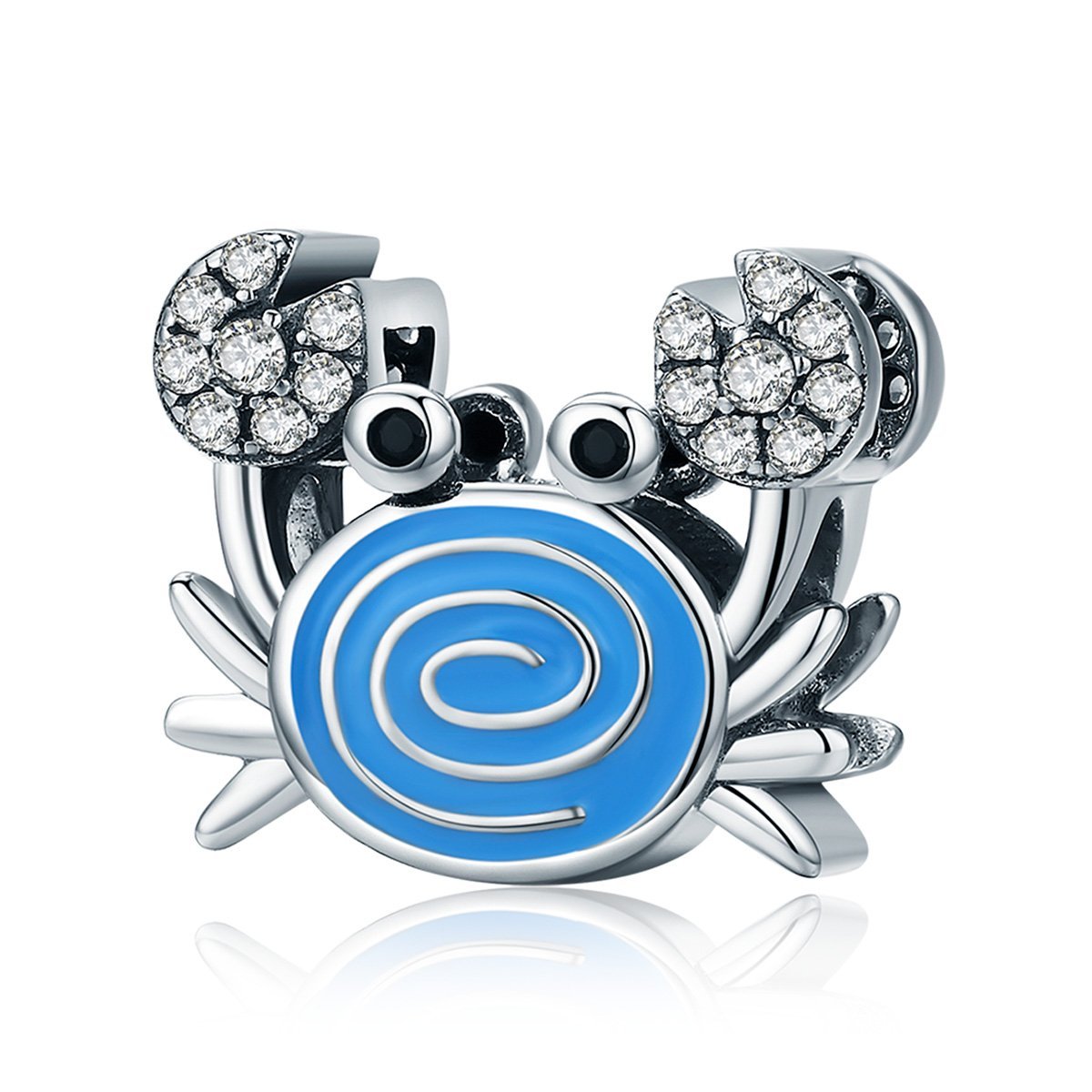 Silver Charm Funny Blue Crab CZ Charm For Sale - sursenso Charm