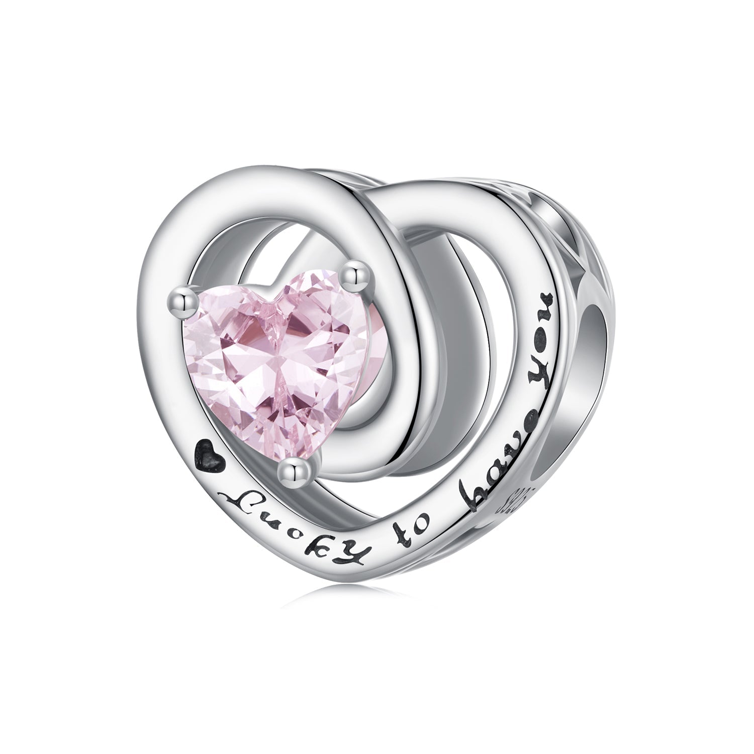 Silver Charm Grateful Heart CZ Charm For Sale - sursenso Charm