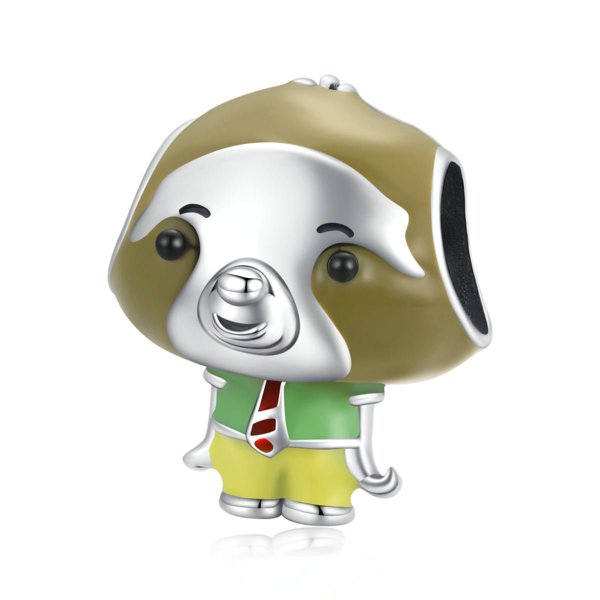 Silver Charm Green Mr Sloth Animal Enamel Charm For Sale - sursenso Charm