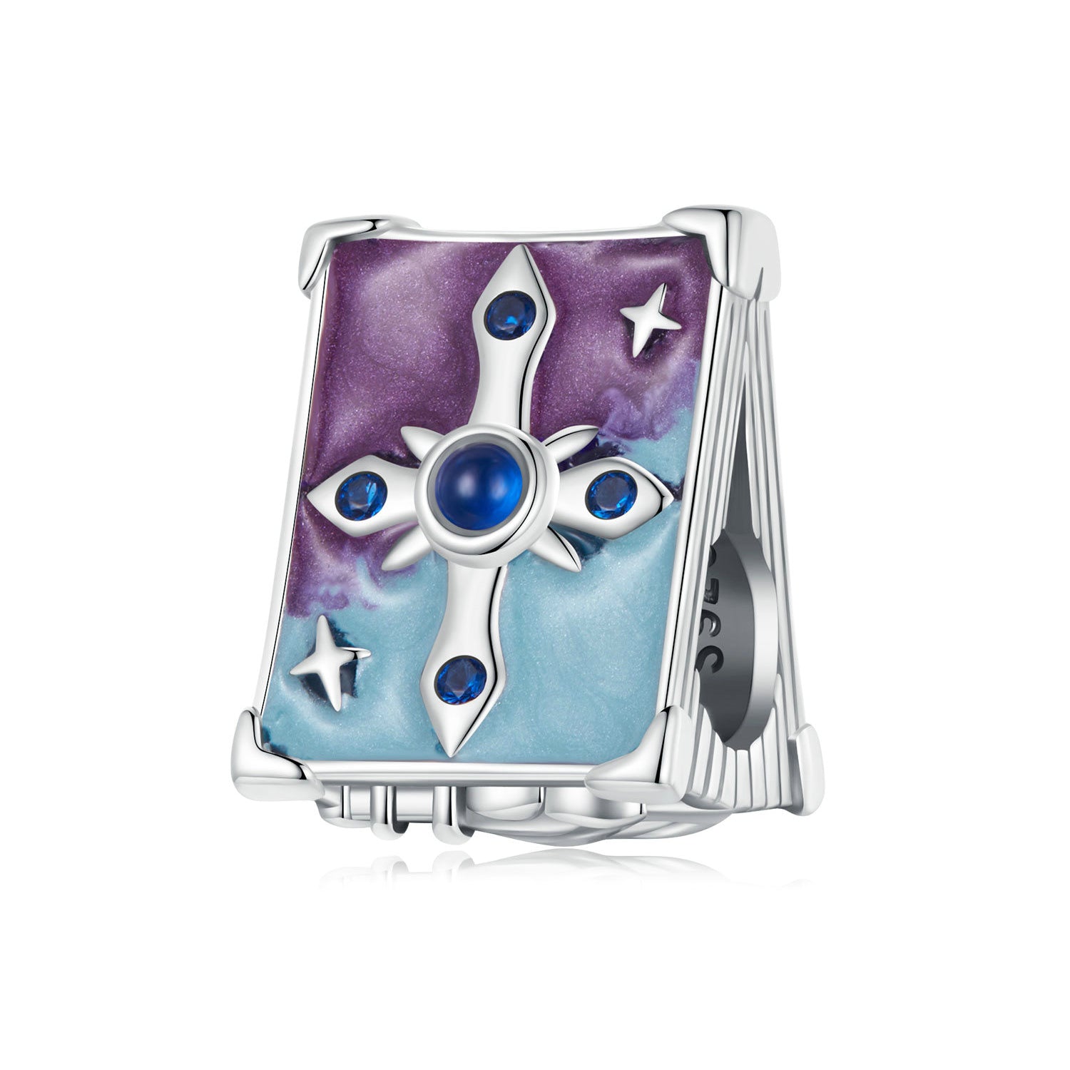 Silver Charm Grimoire CZ Charm For Sale - sursenso Charm