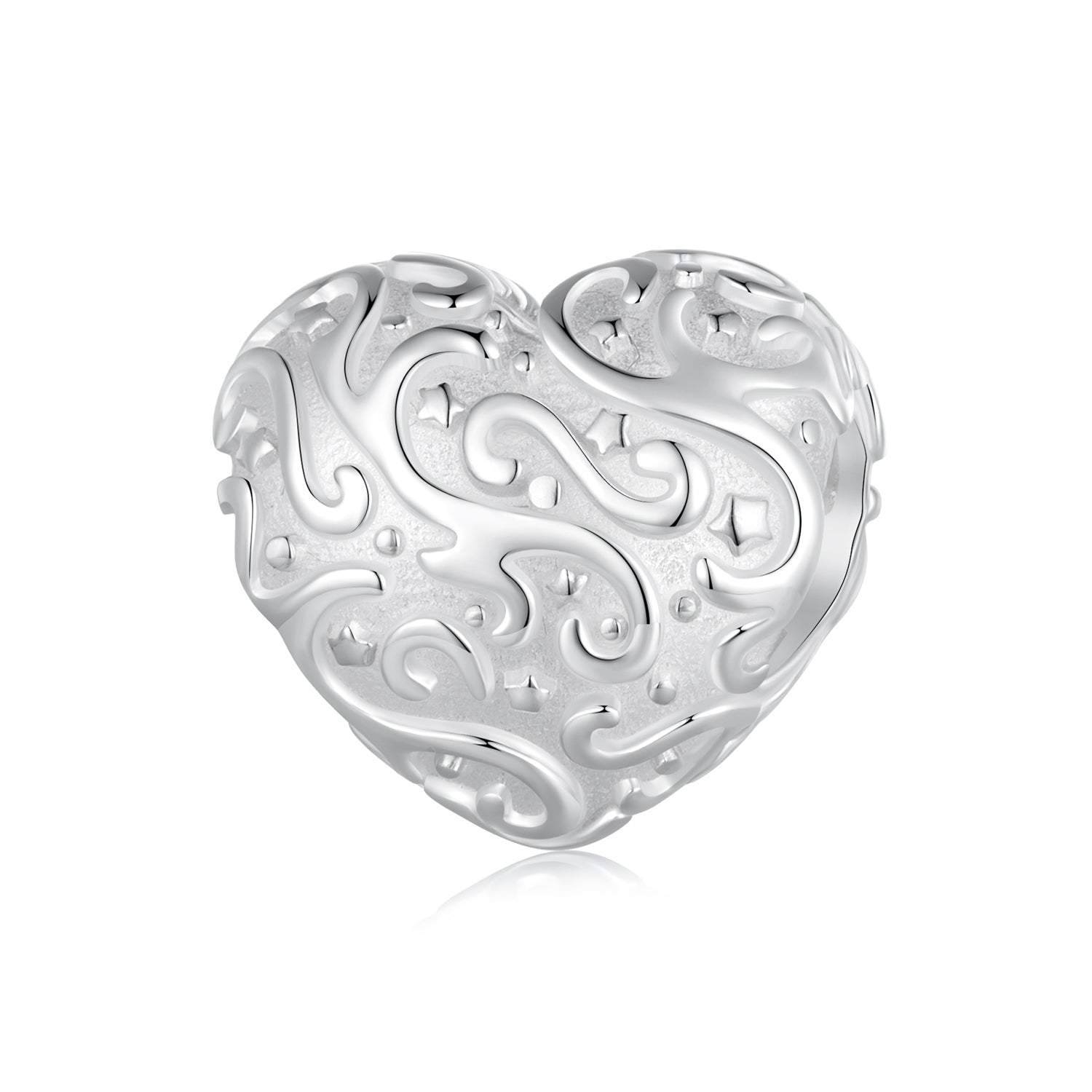 Silver Charm Heart Twist Pattern Charm For Sale - sursenso Charm