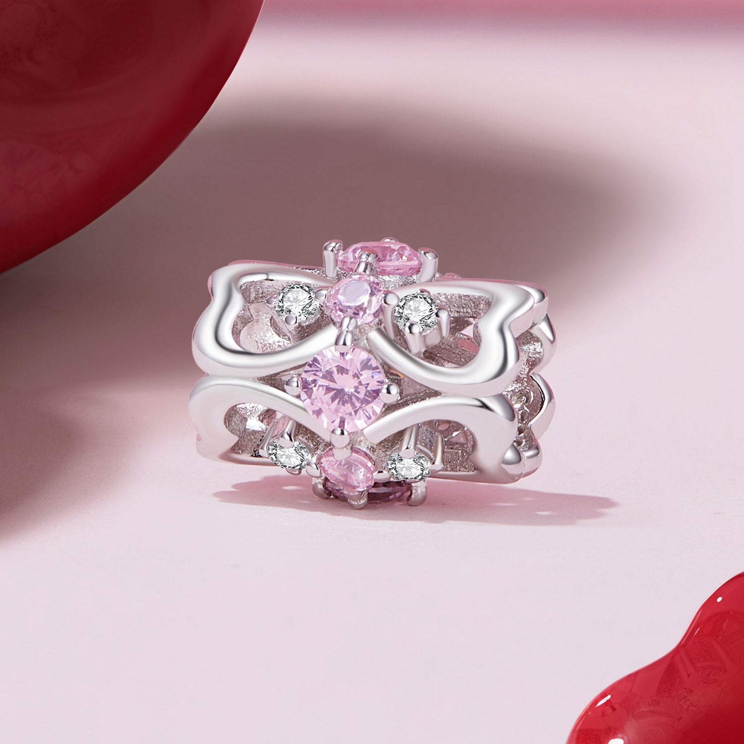 Silver Charm Heart Waist CZ Charm For Sale - sursenso Charm