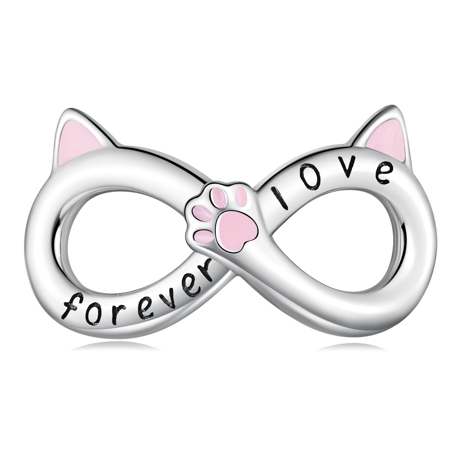 Silver Charm Infinite Pink Kitty Charm For Sale - sursenso Charm