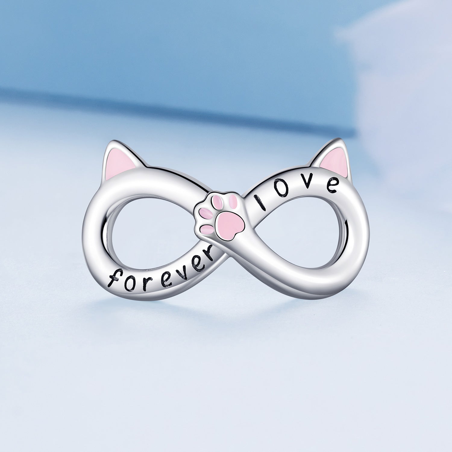Silver Charm Infinite Pink Kitty Charm For Sale - sursenso Charm