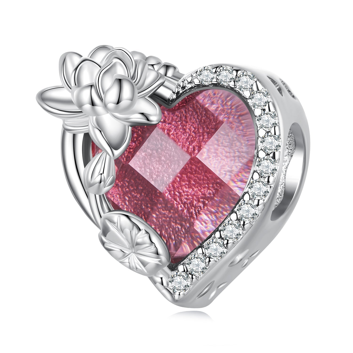 Silver Charm July Red Birthstone CZ Charm For Sale - sursenso Charm