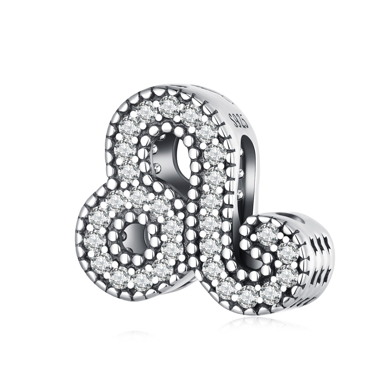 Silver Charm Leo Lucky Sign CZ Charm For Sale - sursenso Charm