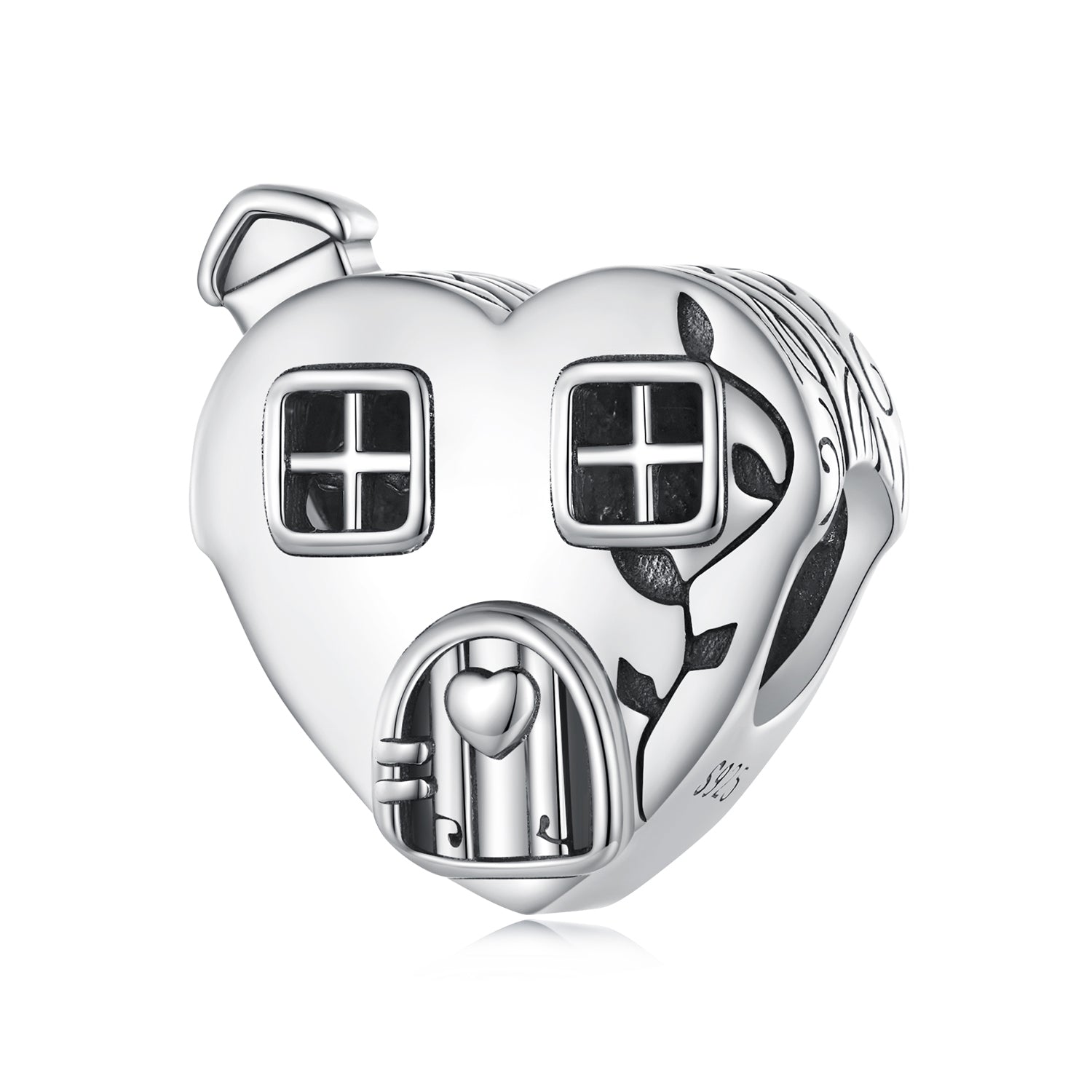Silver Charm Little Heart Shaped House Charm For Sale - sursenso Charm