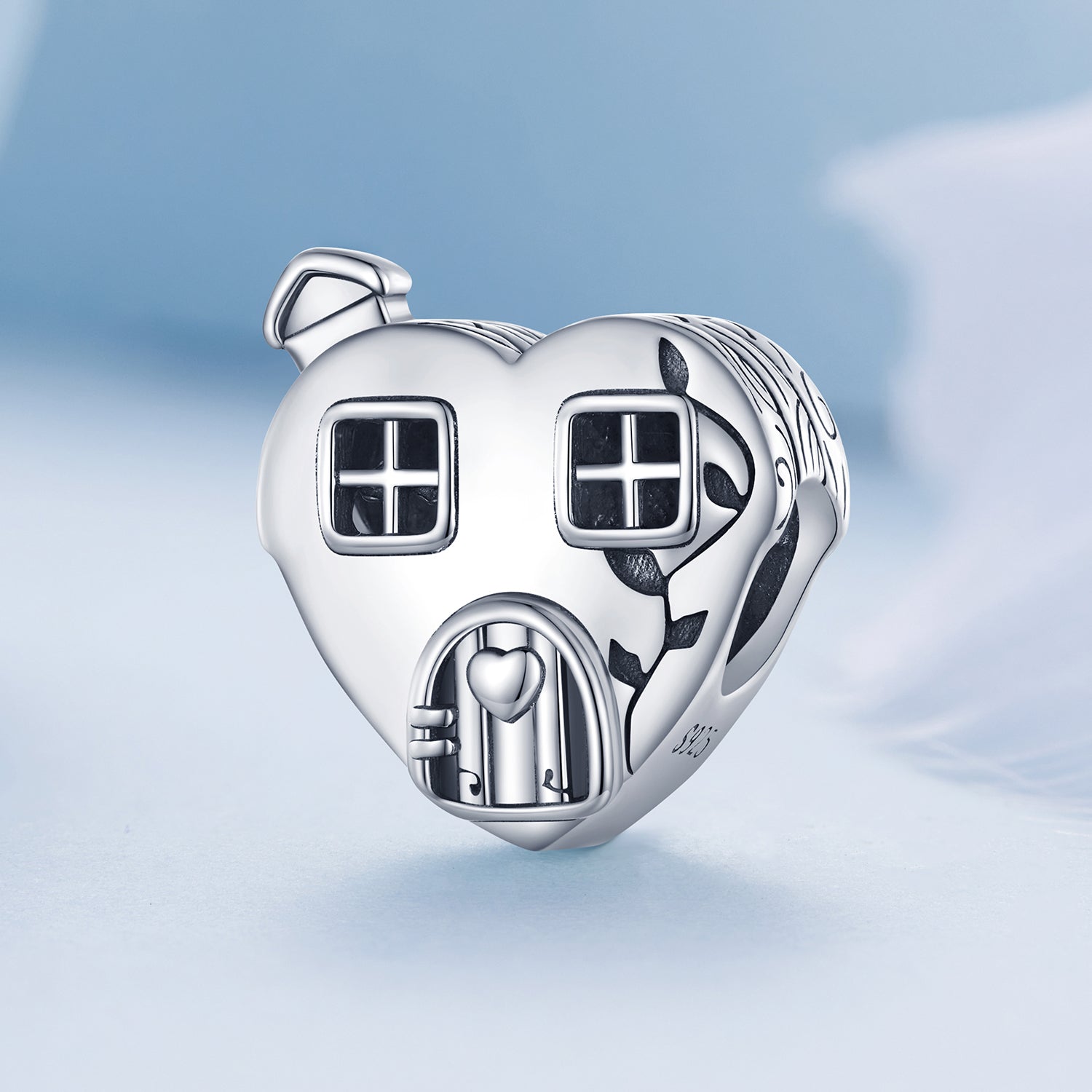 Silver Charm Little Heart Shaped House Charm For Sale - sursenso Charm